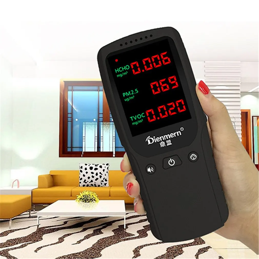 PM2.5/CO2/TVOC/HCHO Tester AQI Air Quality Analysis Detector Temperature Humidity Monitor Home Smog Meter