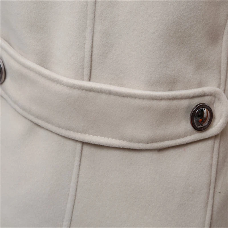Solid Color Mens Trench Coat Double Breasted Lapel Neck Skinny Mens Coat Winter Casual Mens Clothing