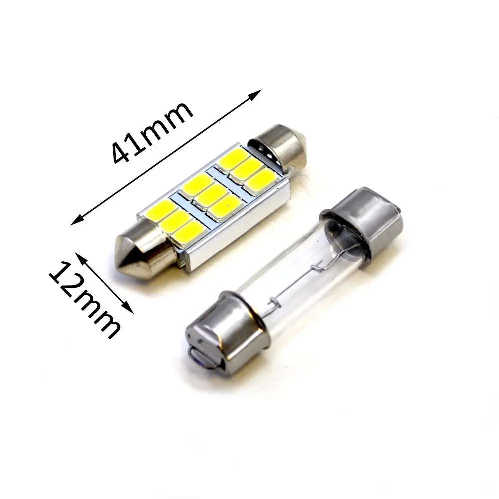 100 шт. светодиодный 12V автомобиль гирлянда 31/36/39/41 мм 5730SMD автомобиля Купол Чтение светильник COB Интерьер Потолок крыши светильник фонарь освещения номерного знака