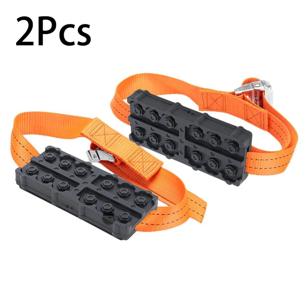 

2PCS Tire Chain Strap Snow Chain Anti-Skid Automobile Belt for Outdoor Emergency Car Universal Anti Skid Snow Chains Nylon