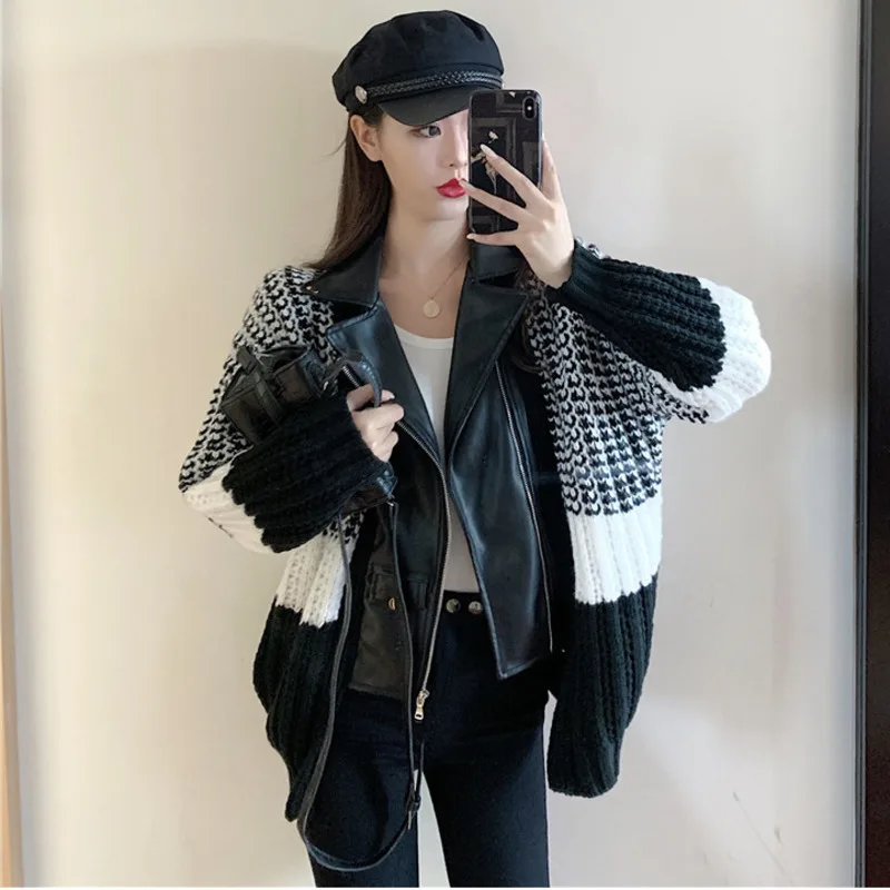 [EWQ] Новинка весны Корея отложной воротник свободный большой размер ...