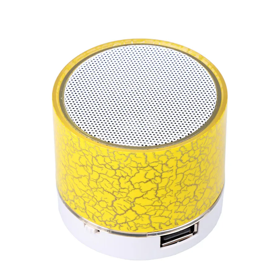 A9 Bluetooth динамик мини беспроводной громкий динамик трещины светодиодный TF USB Сабвуфер bluetooth динамик s mp3 стерео аудио музыкальный плеер - Цвет: yellow