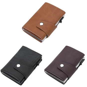 

PU Leather Men's Wallet RFID Business Card Holder Slim Mini Wallet Male ic Smart Wallet