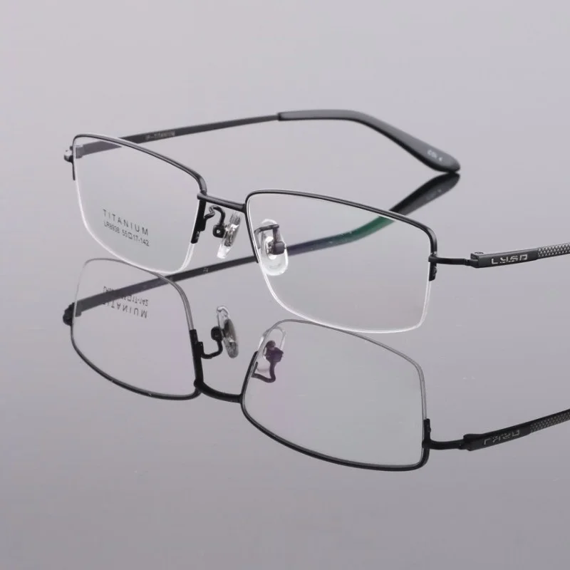 Ширина-145 новая половина оправы из титана мужские очки Оптические очки в оправе, очки для чтения близорукости очки по рецепту oculos