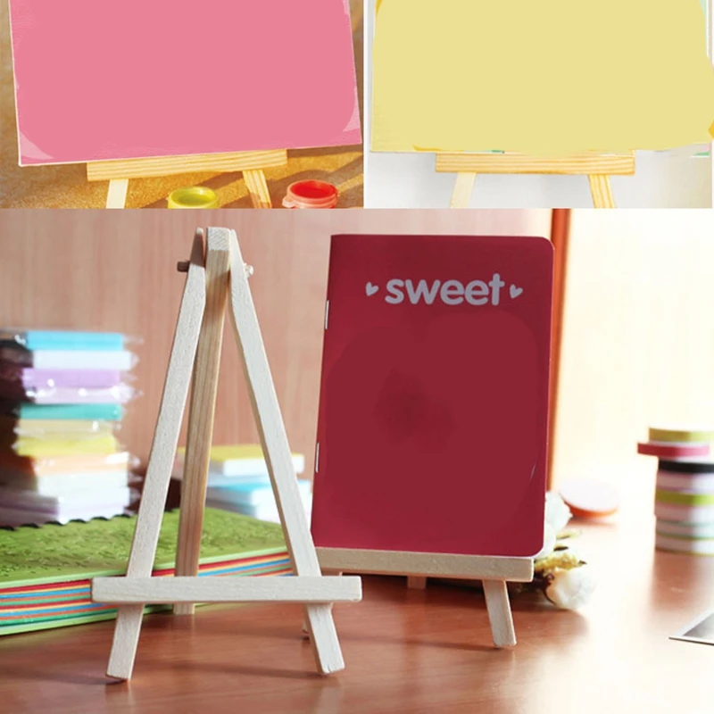 50 Pcs Mini Wooden Table Easel Desktop Name Card Picture Stand Display Easel Art Drawing for School