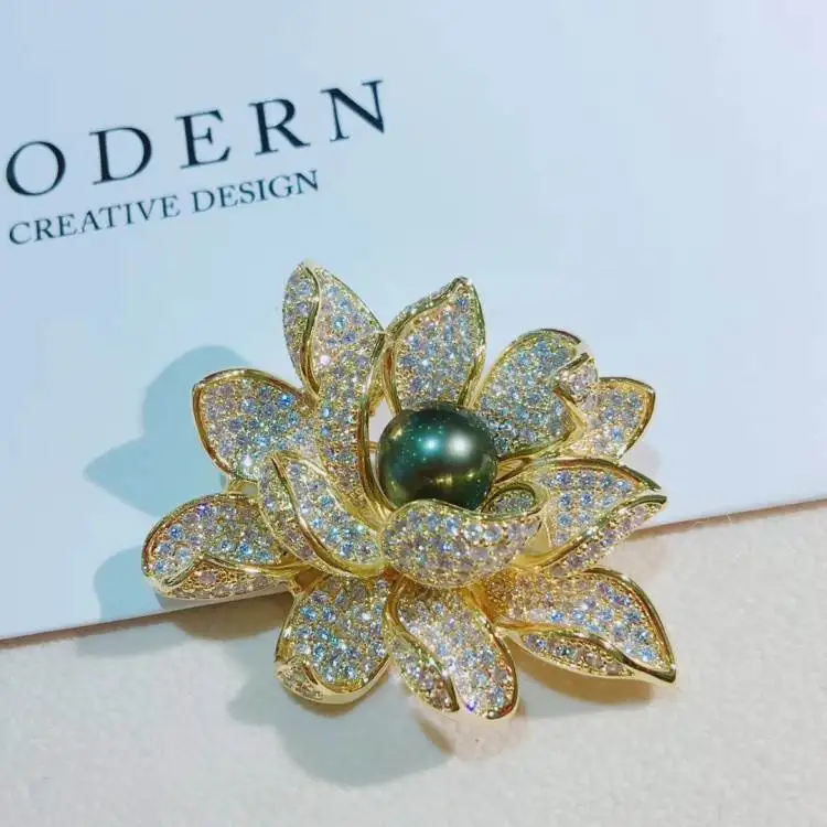 

brooches accessories set DIY pearls empty tower 14 k BaoJinWei beeswax jade block defect tap class brooches accessories