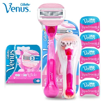 

Gillette Women Razor Venus Breeze 3 Layers Stainless Steel Shaving Razor Blades Girl Body Hair Remover Shaver With Storage Case