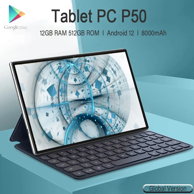 Global Version Tablet PC P50 New Pad Mini 12GB RAM 512GB ROM 24+48MP Android12 WPS Office Google Play Dual SIM 5G MatePad | Компьютеры и