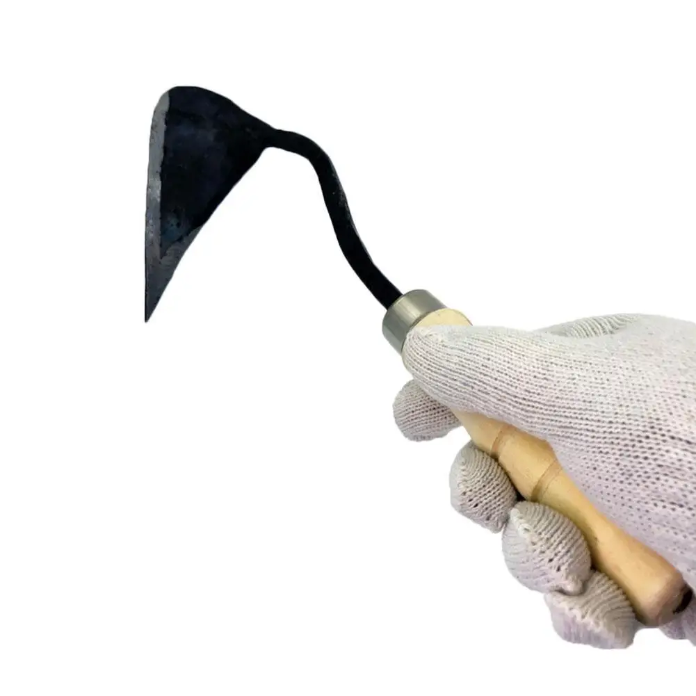 Hand Plow Wooden Short Handle Hoe Korean Style Traditional Garden Digger Tool for Better Home Garden Seedling Tools Digger Tool 4