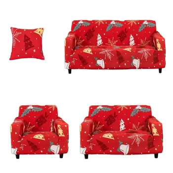 

Christmas Sofa Cover Full Cover Cloth Armrest Universal Sofa Cushion Towel Sofa Dust Cover Christmas Pattern Home Sofa Cover