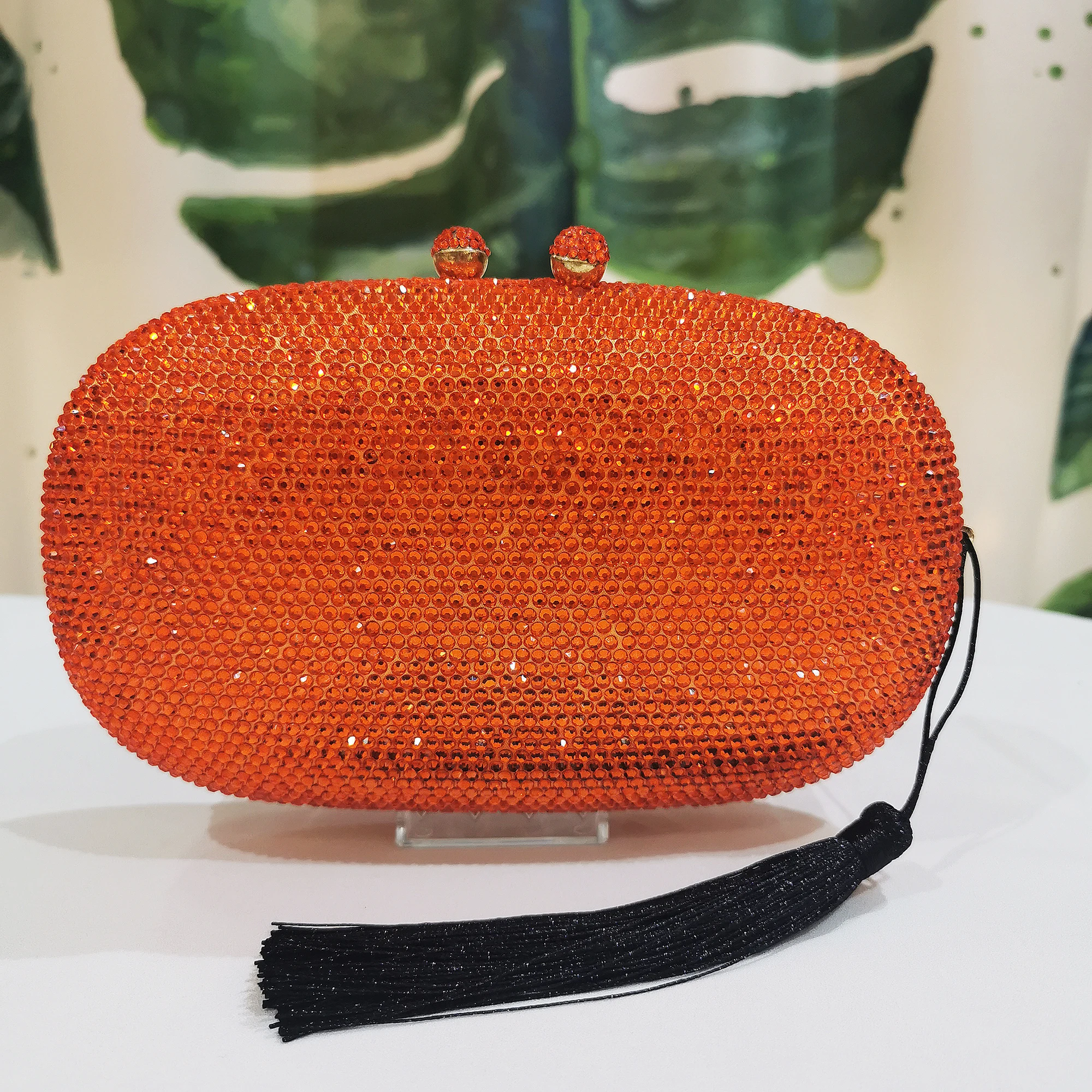 orange evening bag