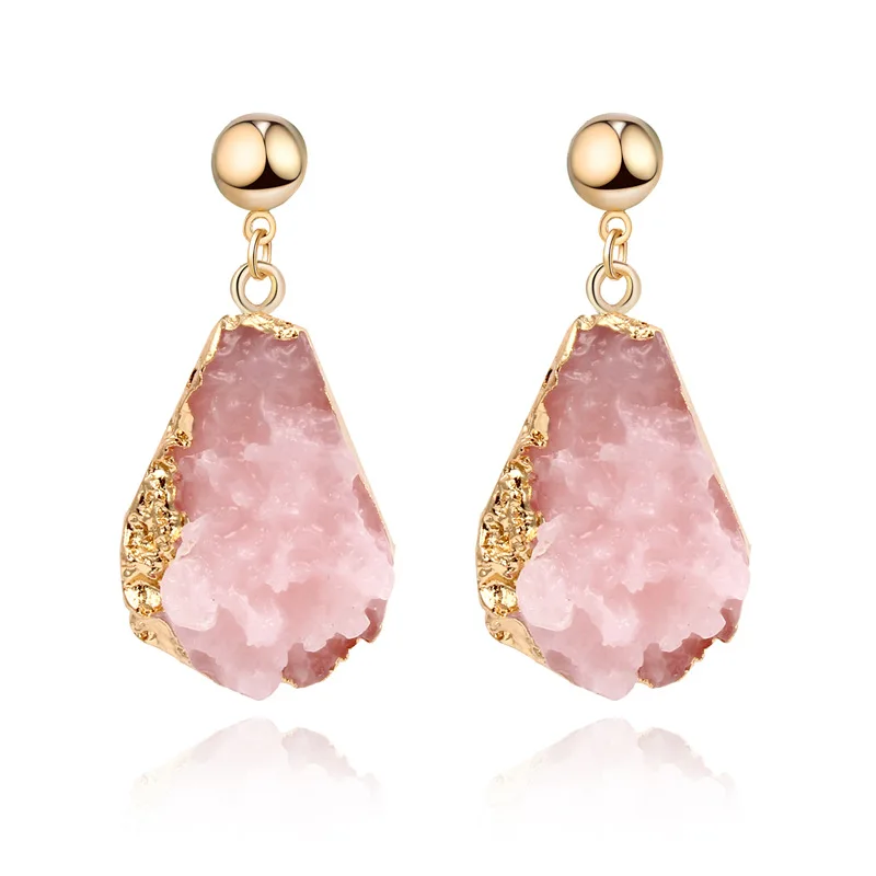 Boho Irregular Imitation Stone Resin Earrings Gifts For Women Drop Earrings For Women Jewelry Statement (3)
