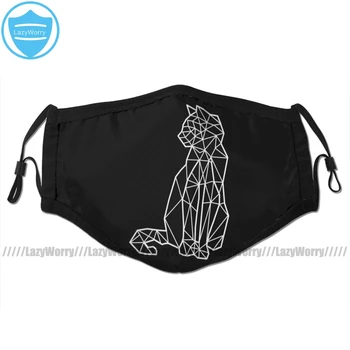 

Triangle Mouth Face Mask Geometric Cat Facial Mask Funny Fashion with 2 Filters for Adult