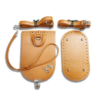 

5PCS /Set Handmade Handbag Shoulder Strap Woven Bag Set Leather Bag Bottoms With Hardware Accessories for DIY Bag Backpack