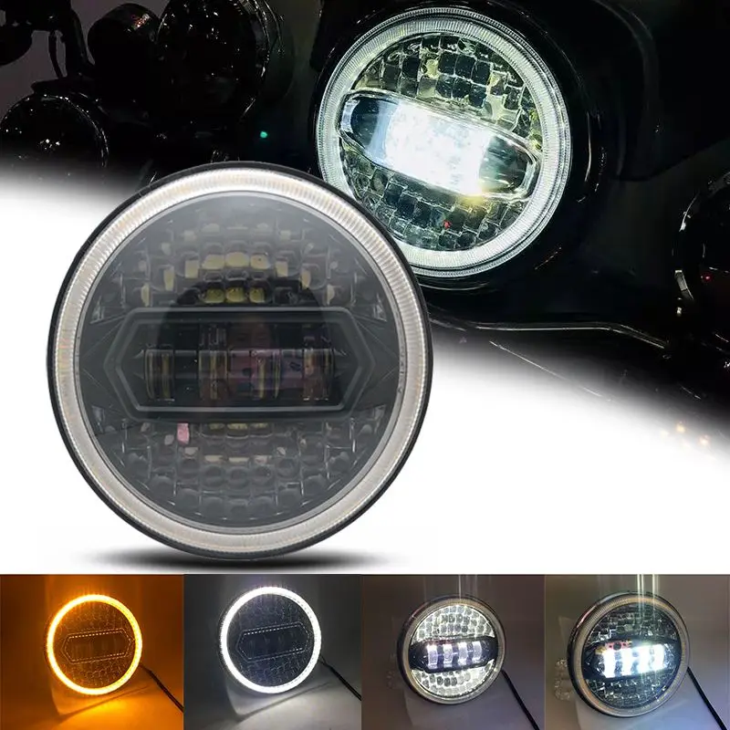 7 &quotмотоцикл LED светильник лампы головной для Harley Street Glide Softail FLHX F Touring трайк Cafe Racer