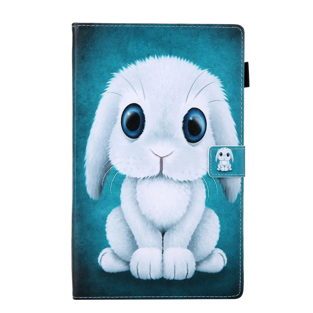 Rabbit Чехол для samsung Galaxy Tab A, 10,1 дюймов, SM-T510, SM-T515, 10,1 дюймов, из искусственной кожи, подставка для планшета, модный мультяшный чехол T510 - Цвет: Rabbit