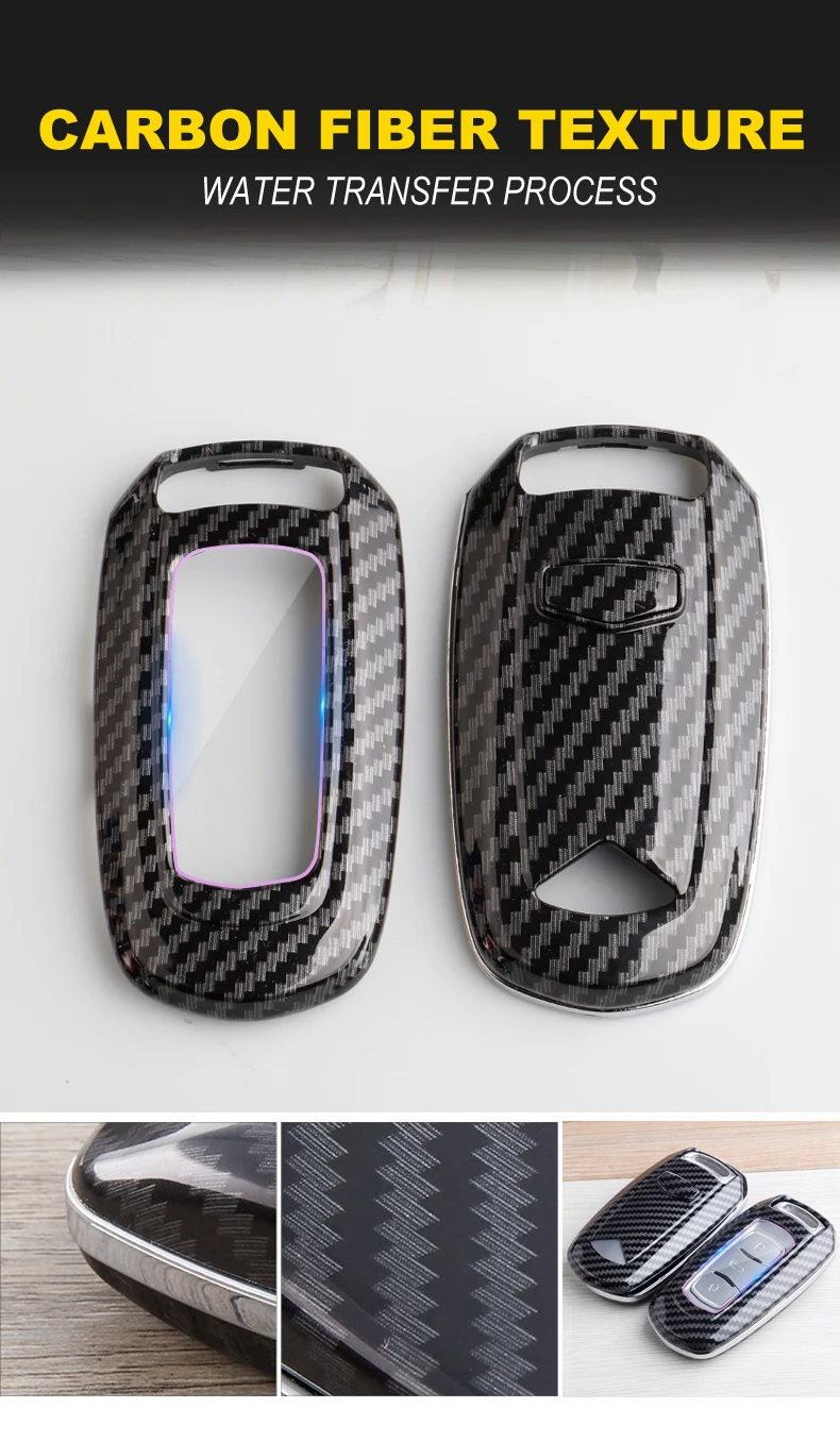 Carbon Fiber Car Smart Key Cover Case Fob For Geely Atlas Boyue NL3 EX7 Emgrand X7 SUV GT GC9 Borui Protect Shell Accessories - H6c3bb5d954394a4fa07c7787d821a460K