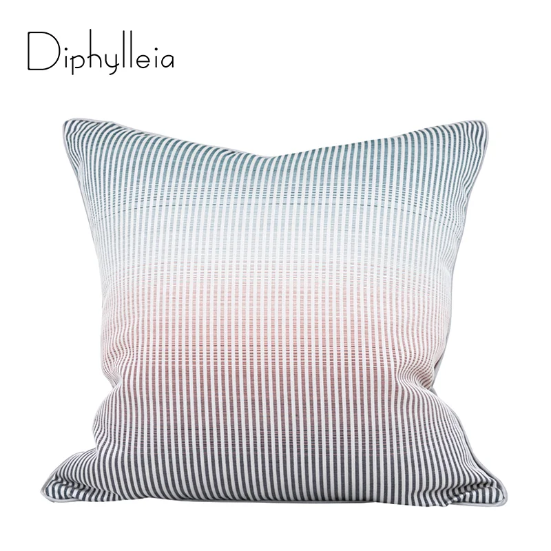 

Diphylleia New Arrival Cushion Cover Gradual Change Color Stripe Throw Pillow Case Modern Italian Style Luxurious Coussin 45x45
