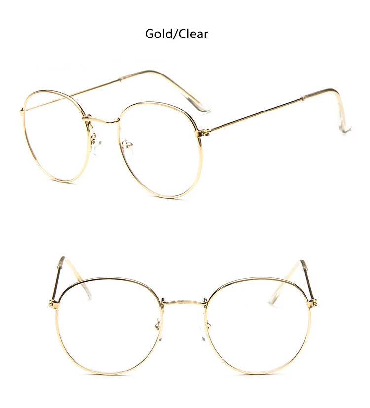Винтажные овальные очки для женщин и мужчин, оптические оправы, прозрачные линзы, металлические круглые очки без рецепта, дамские модные очки для глаз