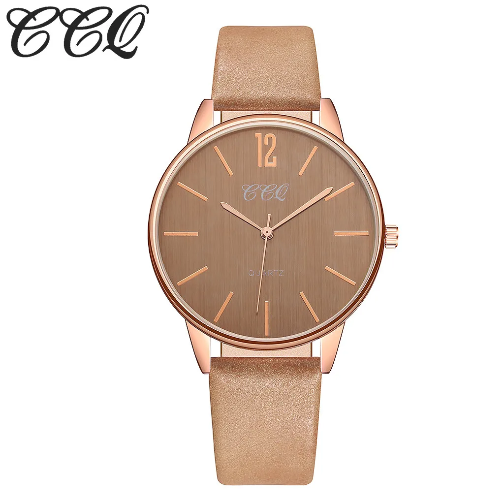 as photo CCQ часы женские часы Relogio Feminino модные простые часы с кожаным ремешком женские кварцевые часы подарок наручные часы Reloj Mujer 30 - Цвет: as photo