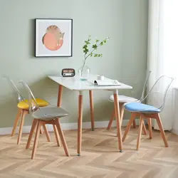 Silla moderna de acrílico para el hogar, muebles transparentes de madera para comedor, cocina, sala de estar