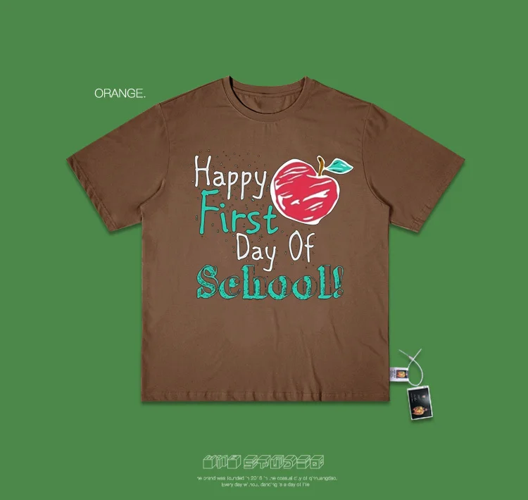 Для влюбленных платье ручной каракули Happt фрукты улица оригинальность Oldschool High Street древние означает короткий рукав Футболка для мужчин и женщин