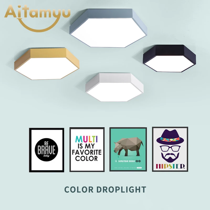 

Ultrathin LED modern ceiling light hexagon Iron Acrylic indoor lamp kitchen bed room porch decoration light fixture AC110-265V