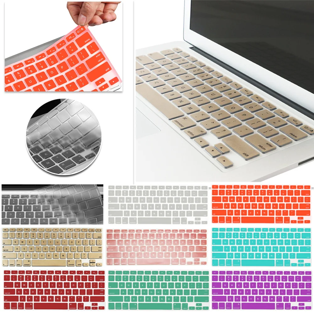

Ультратонкая защита из ТПУ, чехол для клавиатуры для Macbook Air 11 A1370 A1465, пыленепроницаемый, однотонный