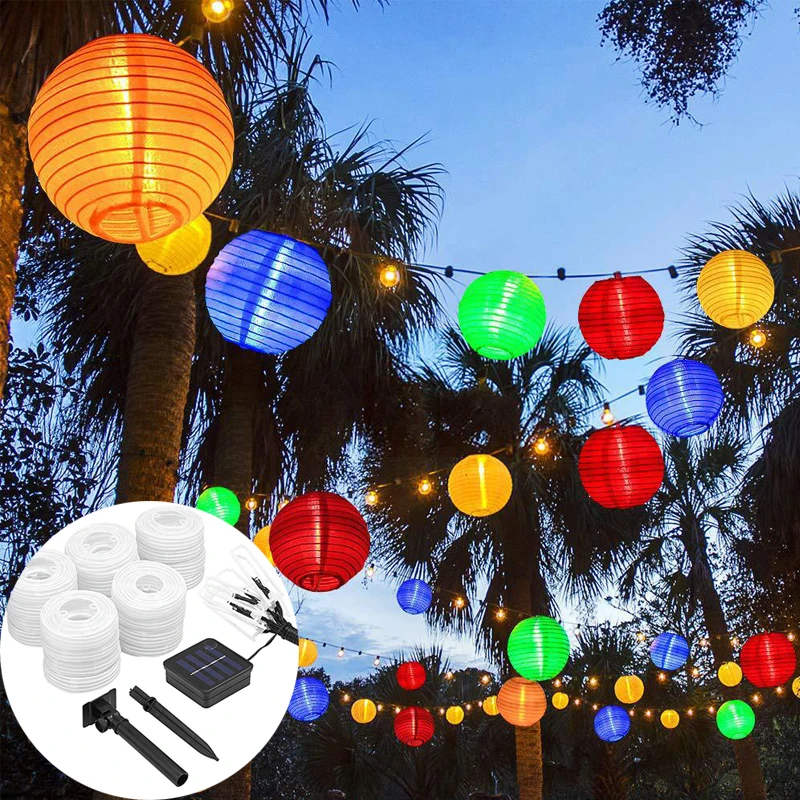 Solar Lights for Garden Decoration Light Decorative String Garden Lanterns Lamp Solars Outdoor Led Garland Christmas LED Lantern