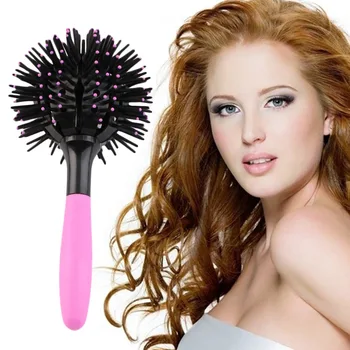 

3D Round Hair Brushes Comb Salon make up 360 degree Ball Styling Magic Detangling Hairbrush Heat Resistant Hair Comb Top Quality