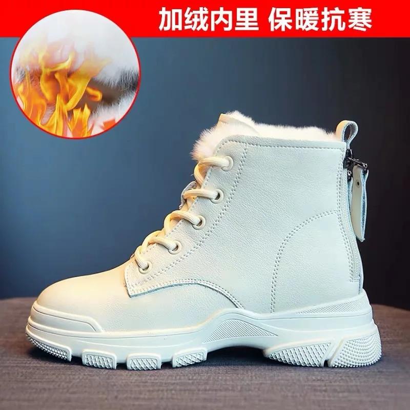 Ботинки; Bota Feminina; ; коллекция года; женская обувь; модные зимние Ботинки Martin; короткие модели из флиса и хлопка; толстая теплая обувь - Цвет: see chart