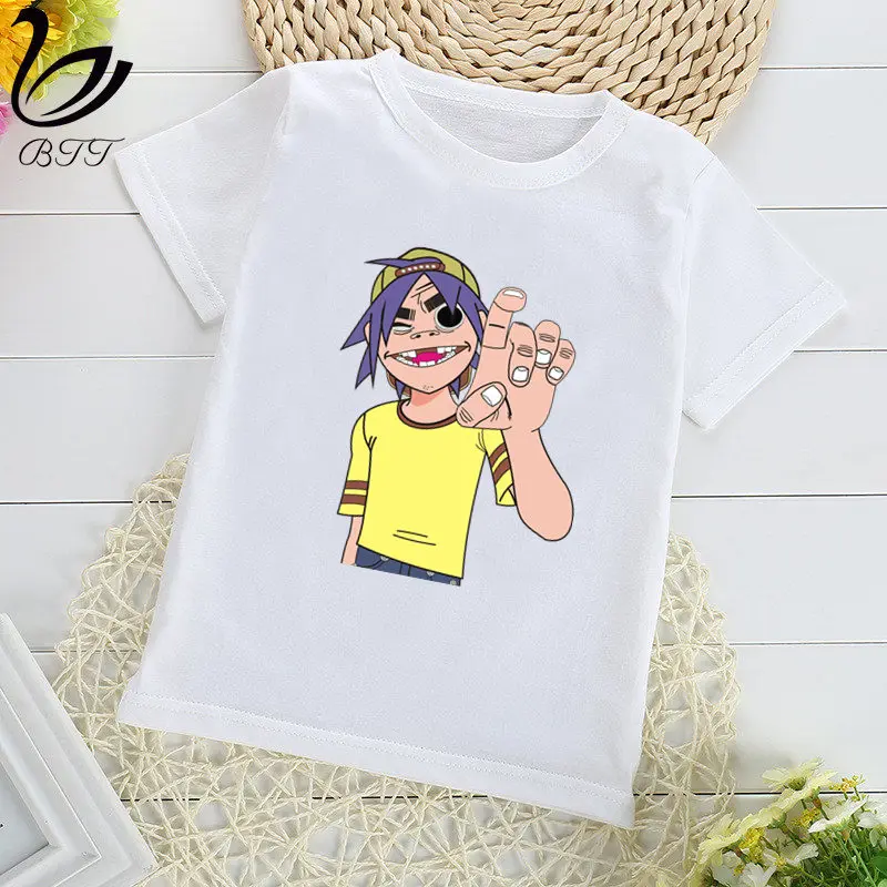 Gorillaz/рок-группа, чакахан, лапша, Мурдок, руссель, футболка с принтом Футболки для мальчиков детская футболка с короткими рукавами детская одежда