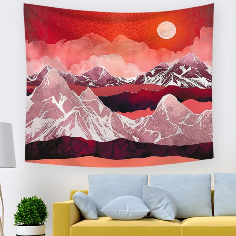 

Sunset Tapestry Household Retro Wall Landscape Decoration Festive Party Supplies New