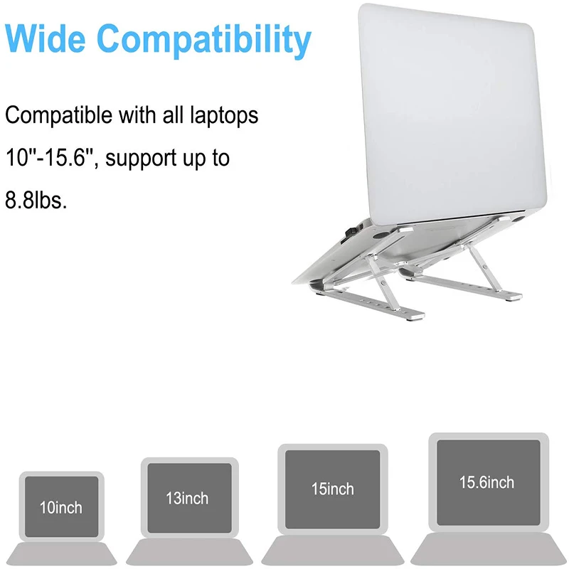 Держатели для ноутбуков для MacBook Air Pro/Dell XPS/lenovo более 10-15,6 дюймовых планшетов для ноутбуков, регулируемая Портативная подставка-держатель для стола
