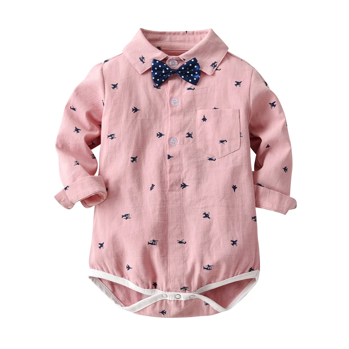 

Infant Onesie New Autumn Clothes Baby Boys Cotton Print Long Sleeve Romper Bodysuit Baby Kids Down Collar Shirts Jumpsuit Set