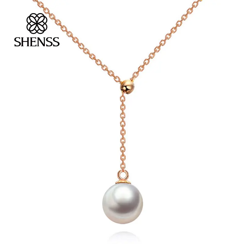 

Classic Fashion Round Shell Pearl Necklace S925 Sterling Silver Necklace for Women Multiple Color Options