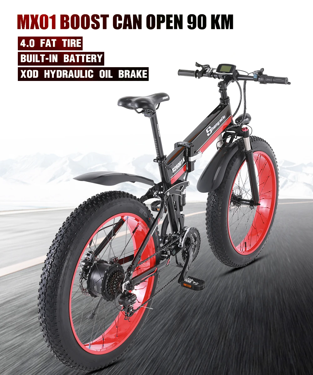 Электрический велосипед ebike 48V1000W горный электрический складной 4 0 Толстая шина