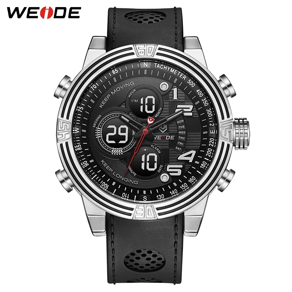 

Relogio Masculino WEIDE casual Men Watch Military Back Light Digital Analog Quartz watch Black Buckle Date Sports Wristwatch