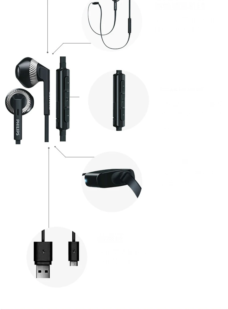 PHILIPS SHB5250 беспроводной bluetooth висячая шея в ухо Спорт бег музыка ответный телефон гарнитура