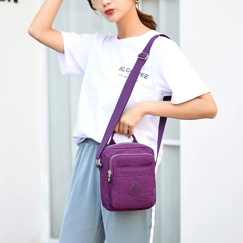 

Nylon Light Portable Mommy Shoulder Bag Amy Fashion Purple Flowers about 1310