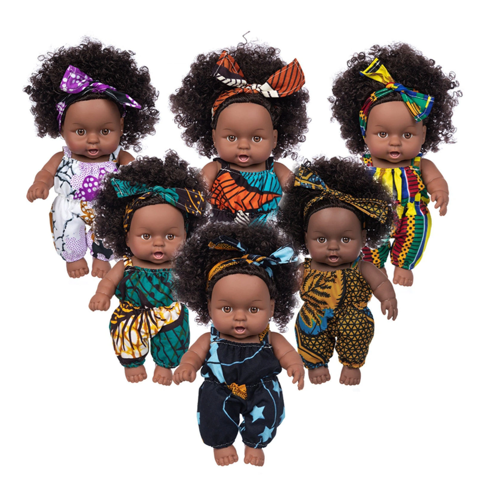 Juguete de bebé negro africano, ojos marrones realistas y piel negra suave,  muñeca de dibujos animados, Mini niño, niña, regalo de Navidad|Muñecas| -  AliExpress