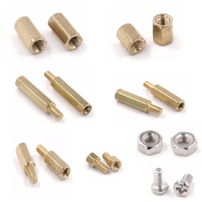 150Pcs copper column kit M3*6+6 10+6 15+6 M3 nut M3*6 screws 6mm/10mm hollow copper column