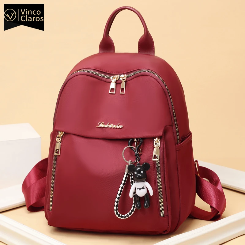 High Quality Oxford Backpack Women Multiple Pockets Mochila Black Red Small Designer Bagpack Cute Book Bag Waterproof School Bag