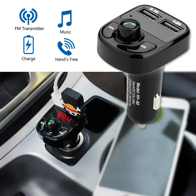 VicTsing FM передатчик автомобильный Bluetooth комплект MP3-плеер Радио адаптер с двумя USB Автомобильное зарядное устройство Hands-free TF CVC шумоподавление