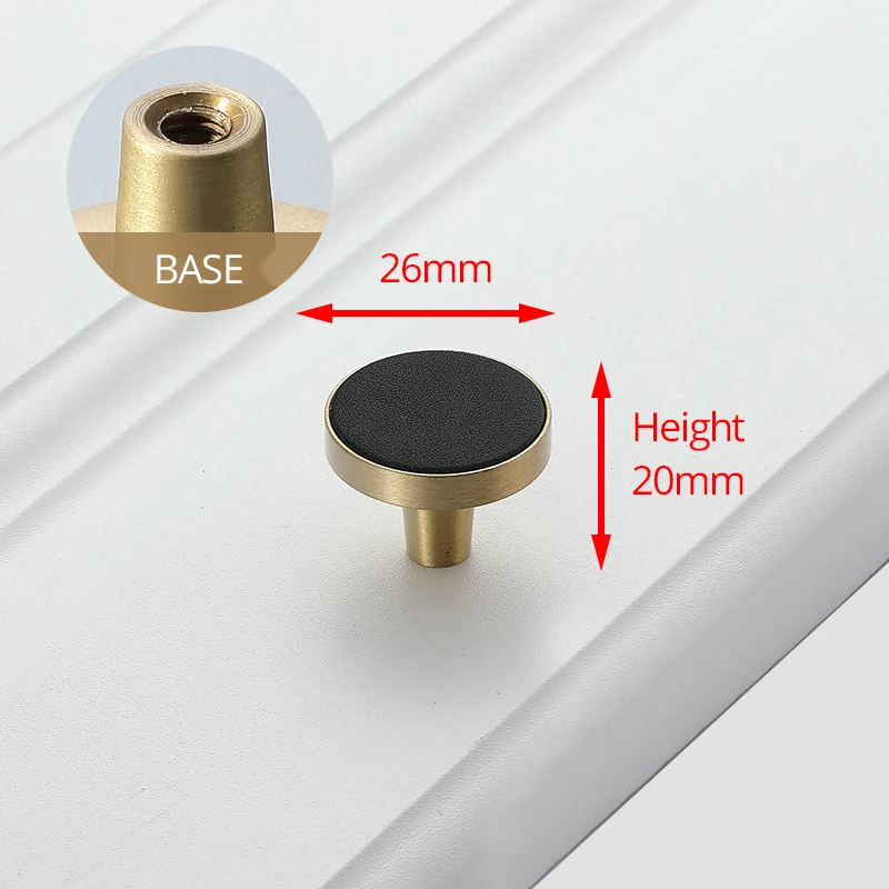 KAK латунный медный шкаф ручки и ручки Европейский Стиль Kicthen шкаф дверные ручки для выдвижных ящиков оборудование для обработки мебели - Цвет: 26mm Black