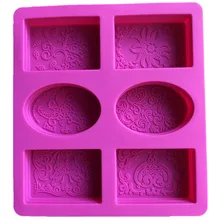 Silicone Soap Mold for Soap Making 3D 6 Forms Oval Rectangle Soap Mould Handmade Craft Flowers Bathroom Kitchen Soap Mold nicole silicone soap mold rectangle white liner mould for handmade making tool