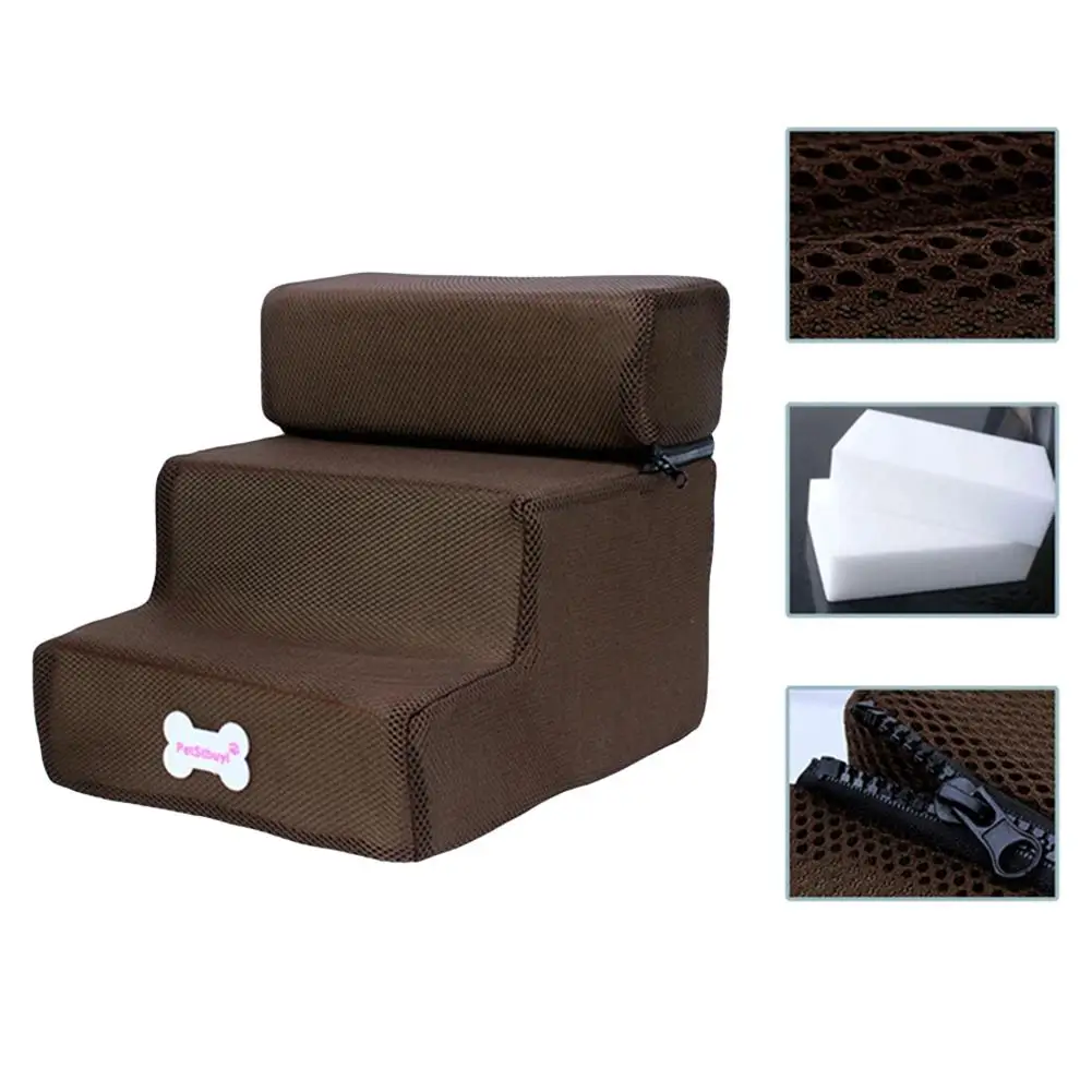 Маленькие собаки кошки Pet 3 шага съемный Non slip пандус восхождение кровать лестница