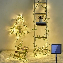 LED Outdoor Solar Lamp String Lights 50/100 LEDs Leaf Fairy Garland Christmas Party Waterproof Solar Lights for Garden Decor