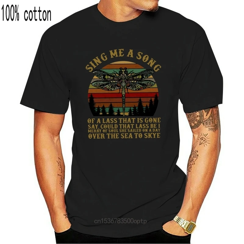 Dragonfly Sing Me A Song Of Lass Vintage T Shirt Black Size S 3Xl 016540 | Мужская одежда