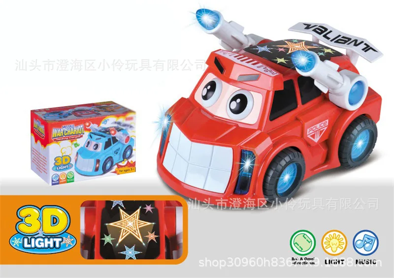 

Hot Selling Light And Sound Universal Cartoon 3D Light Model Armoured Car Military Electric Model Anti-Aircraft Missile Car